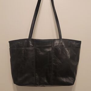 Latico Classic Black Leather Tote